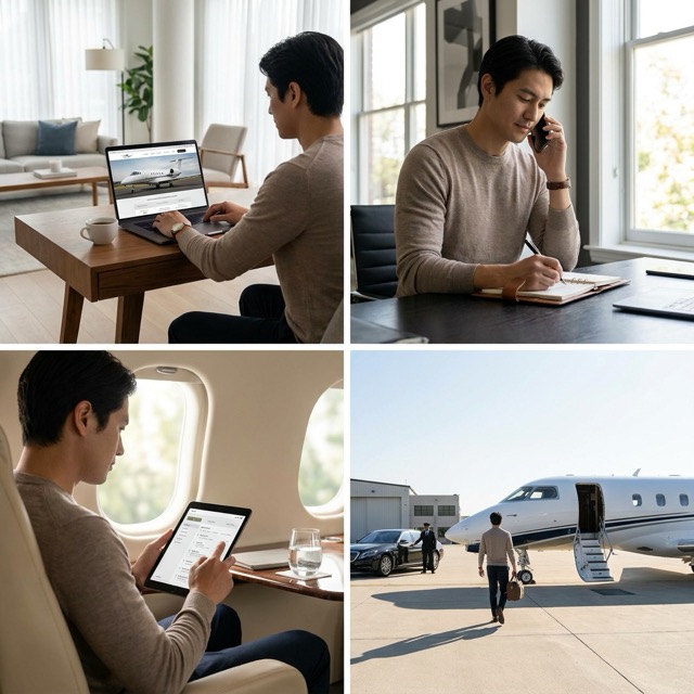 first time private jet Florida - step-by-step booking process