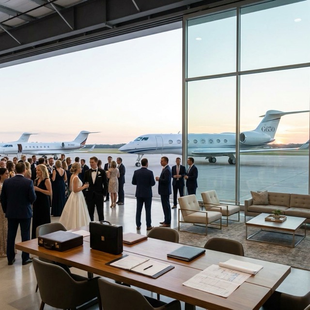 wedding and corporate private jet charter Florida - large group planning